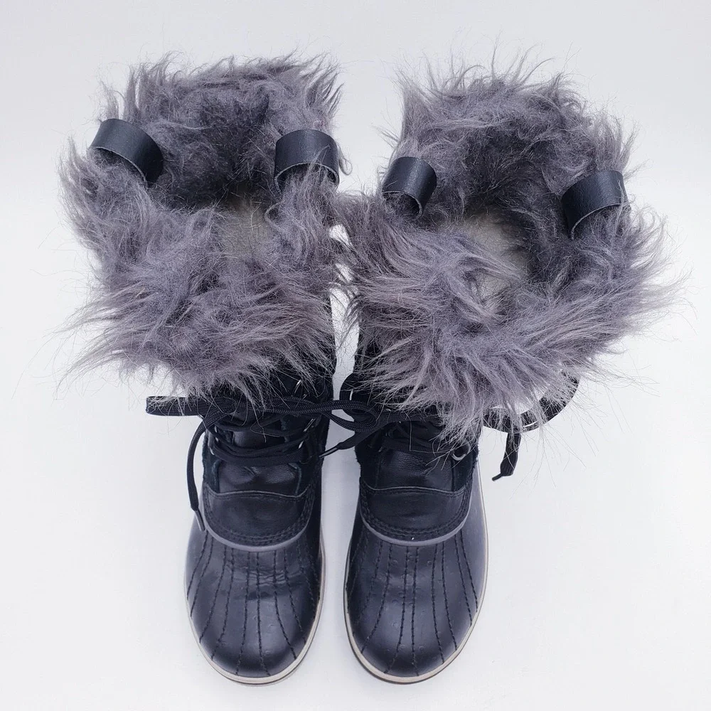 Sorel Youth 6 Womens‎ 7.5 Tofino II Suede Waterproof Winter Boots Fur Trim